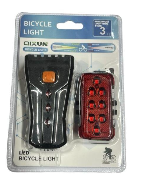 Set de lumina pentru bicicleta cu LED-uri din plastic cu baterie AAA